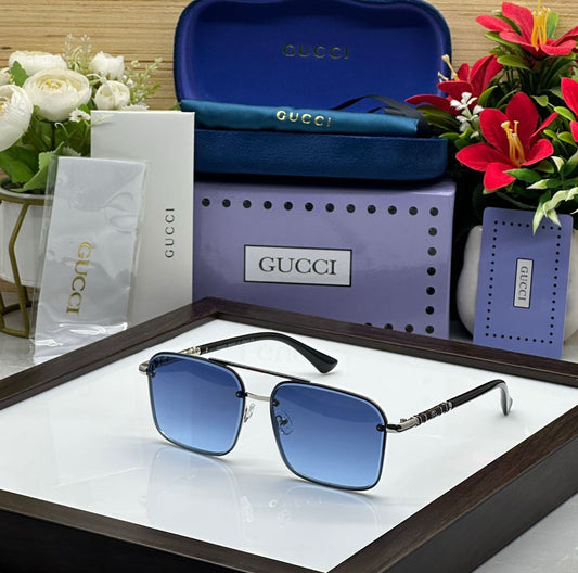 Gucci presented in a stylish, luxury setup